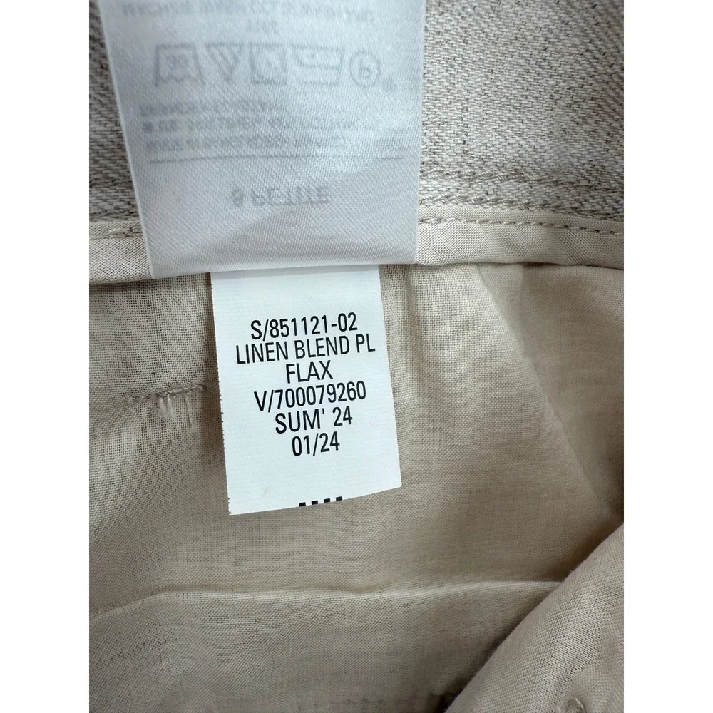 Banana Republic Linen Blend Wide Leg Pleated Trousers‎ Pants Size 8 Petite NEW